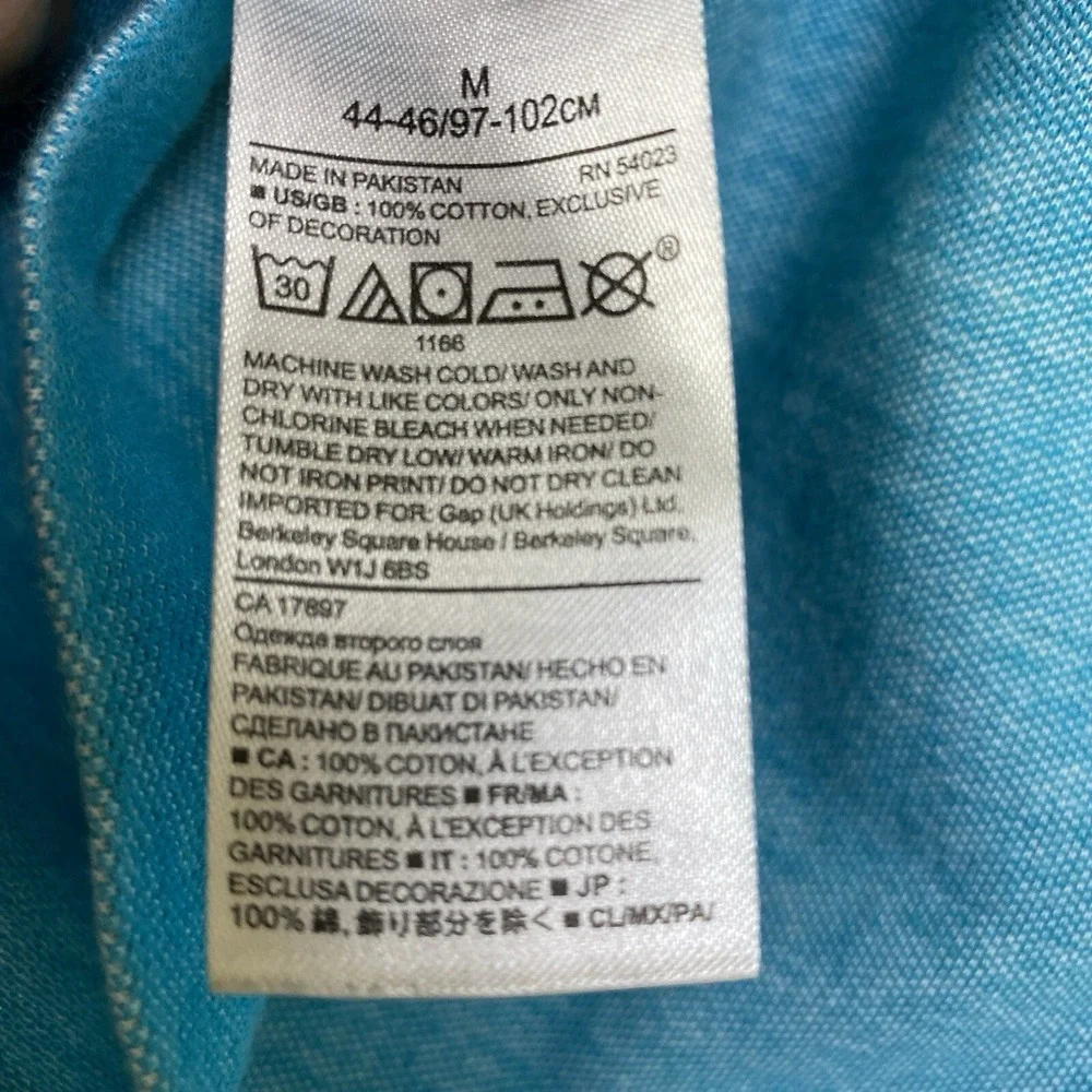 Banana Republic Polo Shirt Mens Sz M/M Heather Teal Textured 100% Cotton GAP